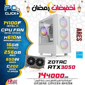 PC Gamer & Work intel i3 14100F / RTX 3050 / 16GB / 256GB PROMO RAMADAN
